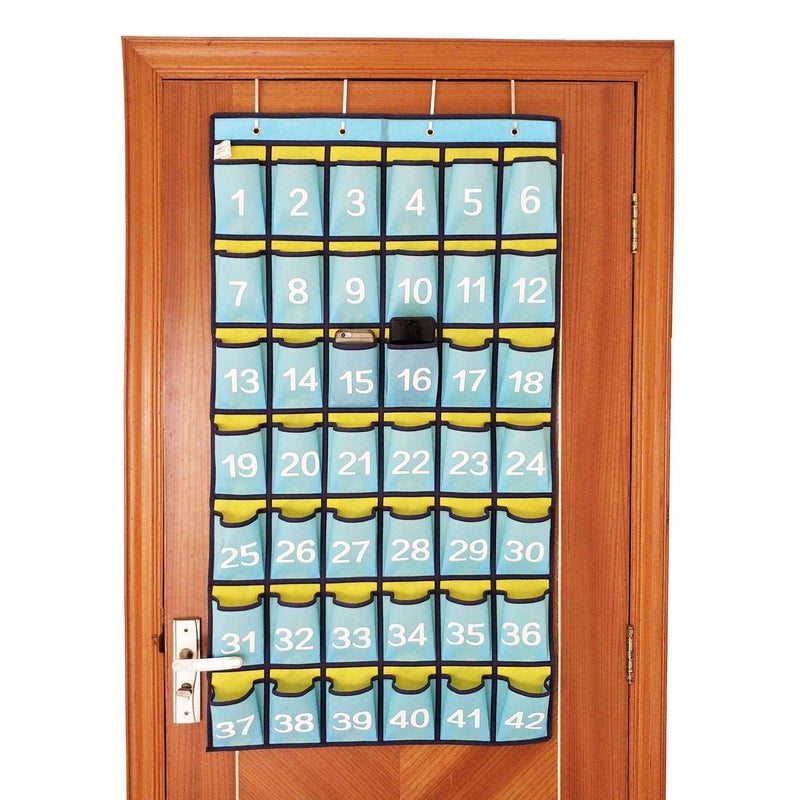 ANIZER Numbered Classroom Pocket Chart Hanging Organizer for Cell Phones Calculator Holders (42 Pockets) - Image 2